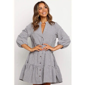 Petal & Pup Daria Dress in Black and White Gingham Print. Size M/L. Retail $69